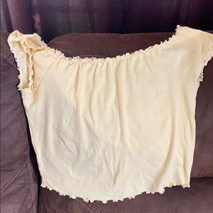 forever 21+ off the shoulder lettuce edge top